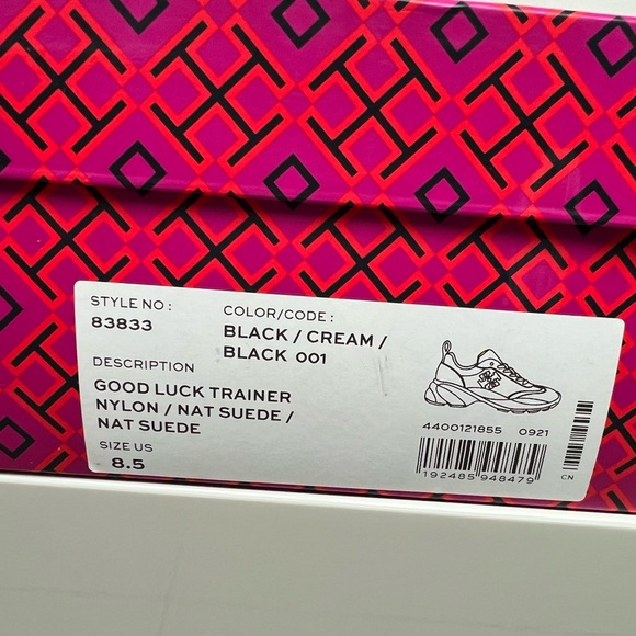 Tory Burch Black and Beige Sneakers with Yellow Highlights - Picture 7 of 9